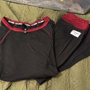Steve Madden Black Top with Burgundy Trim Detail